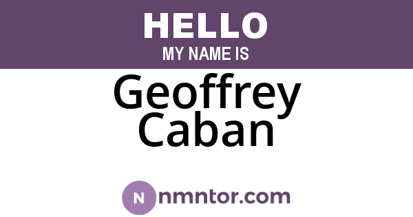 Geoffrey Caban