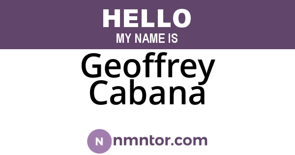 Geoffrey Cabana
