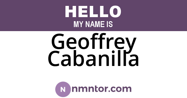 Geoffrey Cabanilla