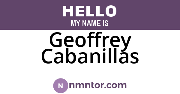 Geoffrey Cabanillas