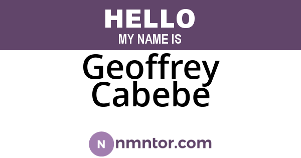 Geoffrey Cabebe