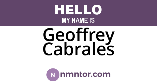 Geoffrey Cabrales