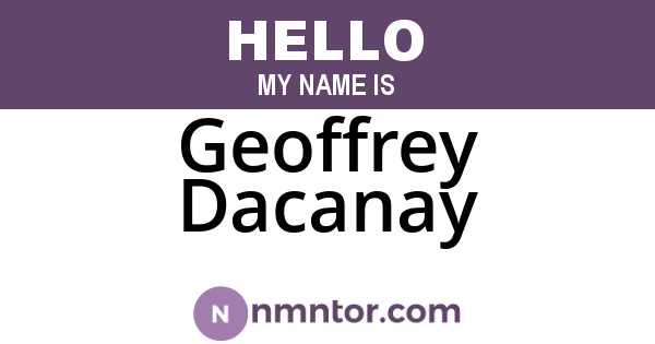 Geoffrey Dacanay