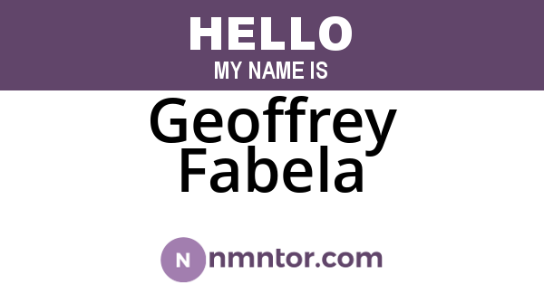 Geoffrey Fabela