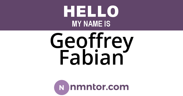 Geoffrey Fabian