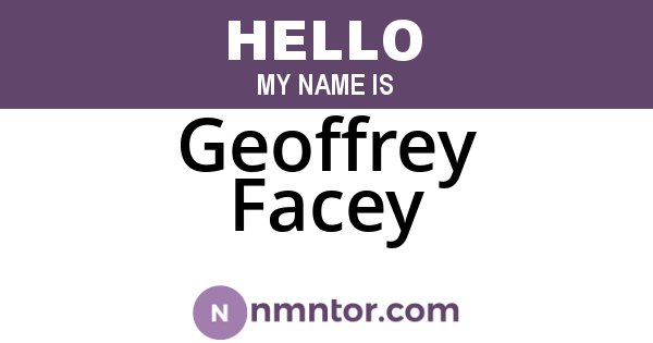 Geoffrey Facey