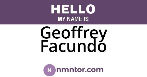 Geoffrey Facundo