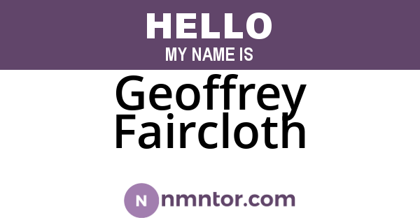 Geoffrey Faircloth