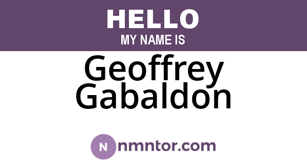 Geoffrey Gabaldon