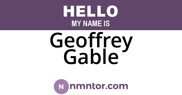 Geoffrey Gable