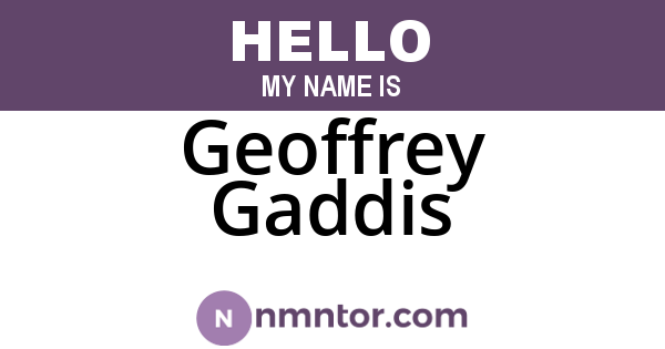 Geoffrey Gaddis