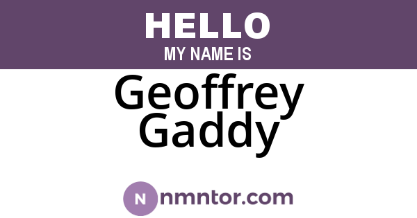 Geoffrey Gaddy