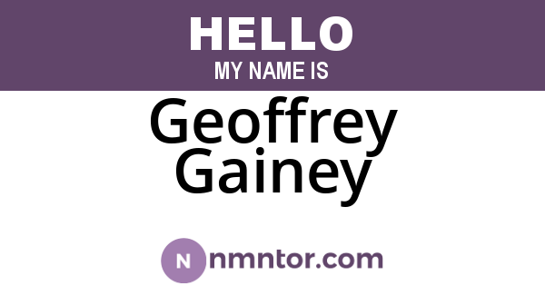 Geoffrey Gainey
