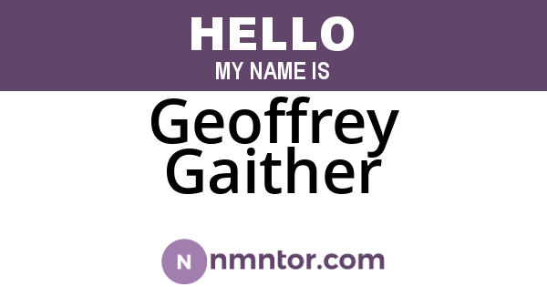 Geoffrey Gaither