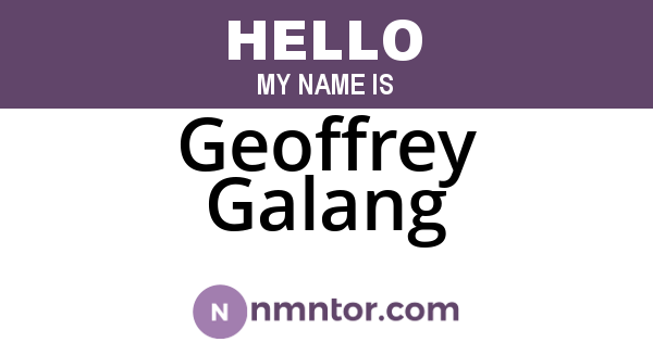 Geoffrey Galang