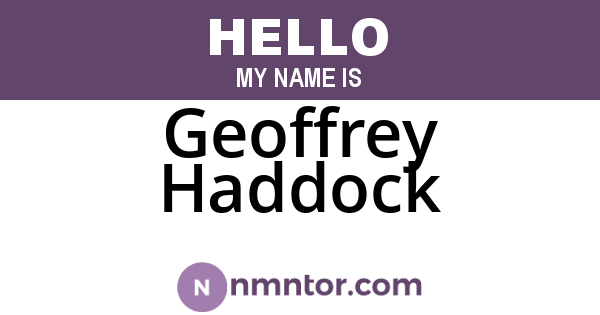 Geoffrey Haddock