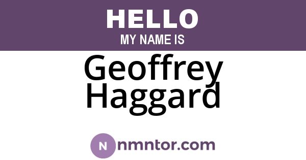 Geoffrey Haggard