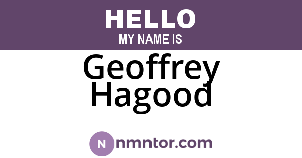 Geoffrey Hagood
