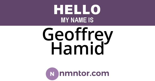 Geoffrey Hamid
