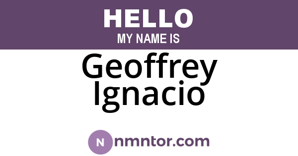 Geoffrey Ignacio