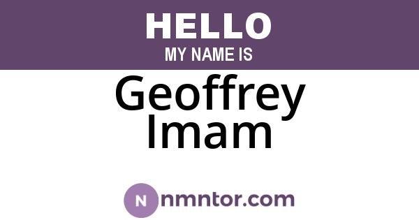 Geoffrey Imam