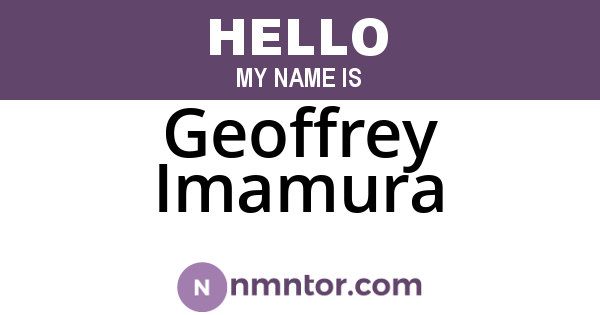 Geoffrey Imamura