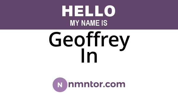 Geoffrey In
