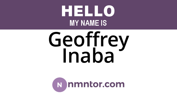 Geoffrey Inaba
