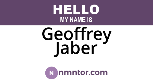 Geoffrey Jaber