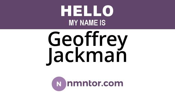 Geoffrey Jackman