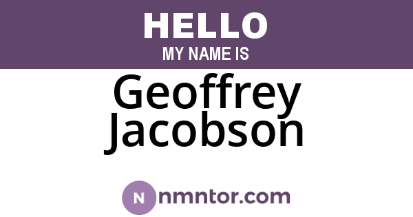 Geoffrey Jacobson