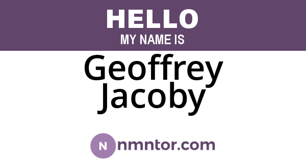 Geoffrey Jacoby