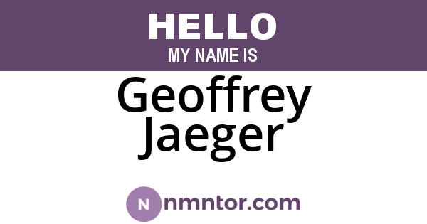 Geoffrey Jaeger