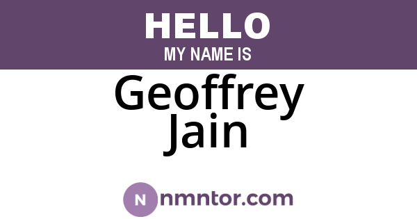Geoffrey Jain