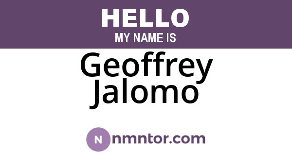 Geoffrey Jalomo