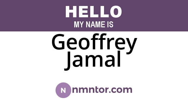 Geoffrey Jamal