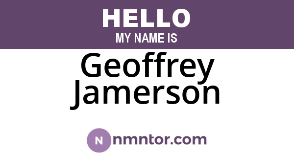 Geoffrey Jamerson
