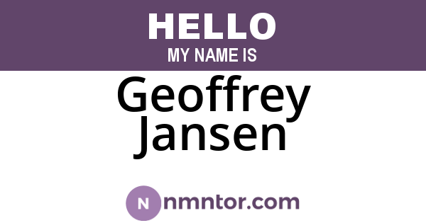Geoffrey Jansen