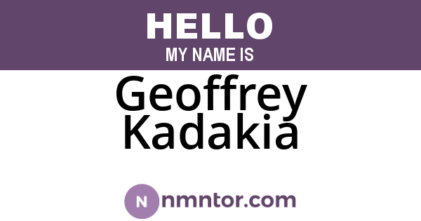 Geoffrey Kadakia