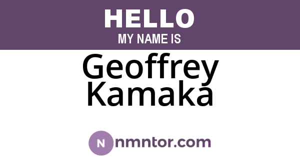 Geoffrey Kamaka