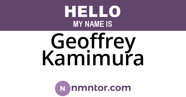 Geoffrey Kamimura