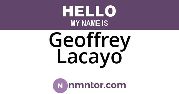 Geoffrey Lacayo