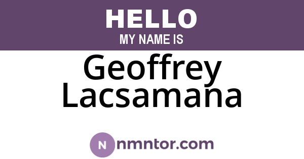Geoffrey Lacsamana