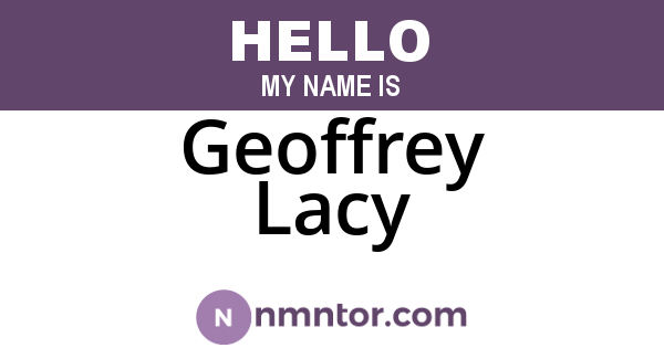 Geoffrey Lacy