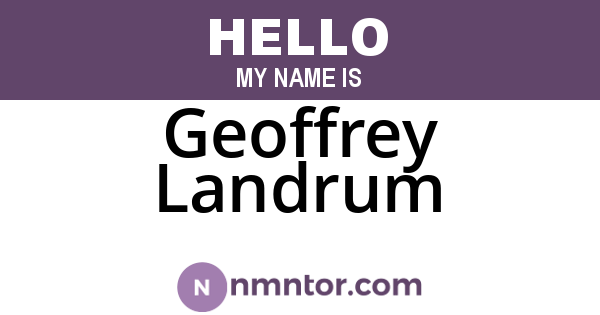 Geoffrey Landrum