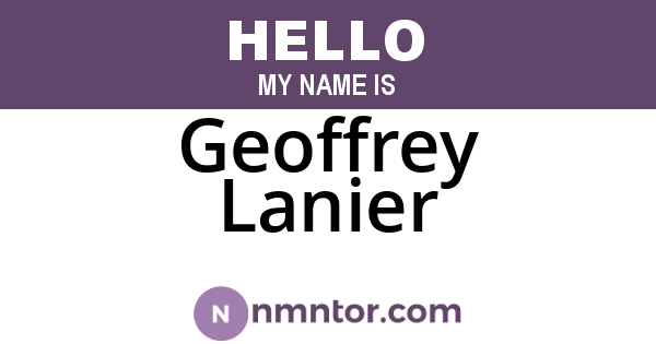 Geoffrey Lanier