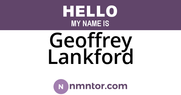 Geoffrey Lankford