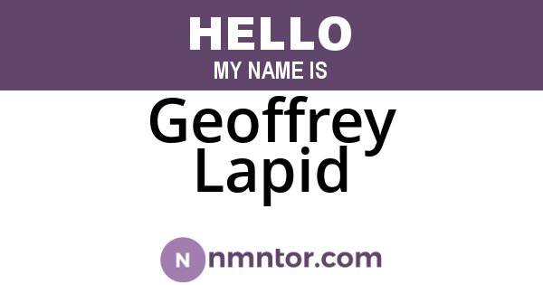 Geoffrey Lapid