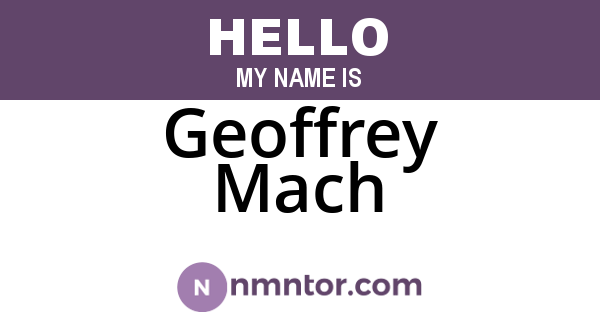 Geoffrey Mach