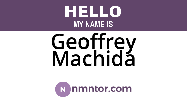 Geoffrey Machida